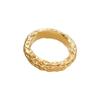 Anillo de Martillo Estilo Francés Marca Anillo de Textura de Papel de Estaño Acero de Titanio Dorado 18k Joyería Ins Anillo de Dedo para Mujer