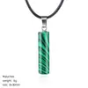 Collar Cilíndrico de Cristal Natural de 30 mm Estilo Minimalista Europeo y Americano Transfronterizo Colgante de Piedra Preciosa Cilíndrica Tallada de Ágata en Bruto