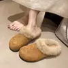 Pantuflas peludas Birkenstock para mujer, estilo coreano, nuevo modelo otoño e invierno 2026, sin cordones, forradas de felpa, cálidas, de punta cerrada, tipo mule