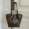 Bolso de mano retro con estampado de leopardo para mujer, tendencia de verano 2025, estilo western casual, gran capacidad, para el trabajo, para ir de compras, bolso de hombro