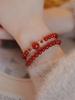 Pulsera de Cuentas de Transferencia de Doble Capa de Ágata Roja Natural Sauvignon Blanc Diseño de Nicho Pulsera de Sentido Avanzado Regalo para Novia