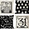 Funda de Almohada Halloween Transfronteriza Fantasma Calavera Almohada Decoración Sala de Estar Almohada Sofá Cojín Cabecera Soportes Personalización Personalizada