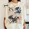 Tamanho Europeu Transfronteiriço Feminino Retrô Quarta Asa Dragão Camisa Confortável Camisa da Academia de Guerra de Basgiath um Presente de Elegância Literária