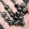 Preto e branco nove olhos contas contas redondas jade contas soltas ágata fosca 12mm pulseira colar acessórios de joalheria contas