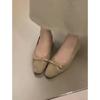 Zapatos Retro de Boca Baja para Mujer Otoño Nuevo Tacón Bajo Punta Cuadrada Zapatos de Escote Cuadrado con Lazo Zapatos para Viajar al Trabajo