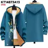 Chaqueta de Estilo Nuevo Transfronteriza con Patrones Multicolor, Cremallera de 5 Elementos, Cárdigan con Capucha, Abrigo de Algodón Polar Espeso de Invierno con Forro Amarillo