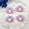 Dibujo animado mediano luminoso perro orejón mi resina accesorios de joyería crema pegamento diy pasador para el cabello taza de agua hebilla de zapato parche