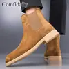 Botas de Couro Masculinas Transfronteiriças, Botas de Camurça para Tornozelo de Comércio Exterior, Botas Chelsea, Tamanho Grande, Estilos de Fornecimento Temu