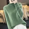Suéter de lana de cuello alto para mujer otoño e invierno jersey ropa de primera línea suéter corto holgado interior de punto base