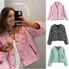 Moda Europea y Americana Transfronteriza AliExpress Más Vendido Chaqueta Rosa con Estampado y Paneles - Stock a Largo Plazo, Lista con Confianza