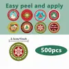 500 Pegatinas/Rollo Amazon Rollo Navideño Pegatinas Navideñas Empaquetadas en Rollo Decoración de Regalo Pegatinas Adhesivas Navideñas Pegatinas de Sellado