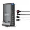 Comércio Exterior Suprimento Transfronteiriço 800W Carregamento de Viagem Plugue de Carregamento de Mesa Multi-Porta Adaptador Carregador Rápido de Nitreto de Gálio Pd