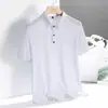 Camisa Polo de Manga Corta para Hombre de Nylon Hielo Seda Adhesiva Sin Costuras de 21 Colores, Camisa Polo de Gama Alta para Hombre, Camisa Polo de Manga Corta para Hombre
