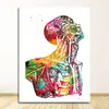Escritório de Educação Médica Tela Pintura em Tela de Anatomia Humana Músculo Pintura Artística Pintura Aquarela Personagem Pintura Decorativa Núcleo