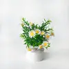 Cuerda de cáñamo pequeña 20 flores margarita pequeña flor de simulación flor artificial adorno sala de estar mesa de comedor recibidor flor decorativa mueble de TV cómoda