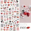 Pegatinas Transfronterizas para Uñas Nuevas Corazón Romántico del Día de San Valentín Rosa Rojo Tamaño Corazón Corazón Melocotón Pegatinas Adhesivas para Uñas