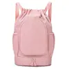 Mochila Bolsa de Badminton de Bolso Grande Capacidade Esportiva Impermeável Bolsa de Armazenamento Simples de Viagem com Cordão Dobrável