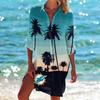 3D Mujer Fábrica de Origen Bikini Abrigo Camisa Traje de Baño Cárdigan Playa Estampado de Palmera Blusa de Playa Vacaciones