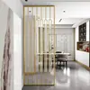 Estilo Chino Acero Inoxidable Lujo Ligero Metal Pantalla de Oficina Mampara de Cristal Moderno Simple Hierro Forjado Hueco Decoración