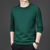 Nova Camiseta com Capuz Masculina Manga Longa Primavera e Outono Cor Lisa Solta Casual Top Masculino Logo no Peito Personalização Dropshipping