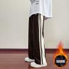 Pantalones deportivos de pana para hombre otoño e invierno vibra high street caída marca de moda rectos americanos con forro polar casuales