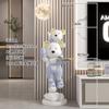 Urso Pai-Filho Armazenamento de Chão Enfeites Grandes Lâmpada Lua Armário de TV Lado do Sofá Decoração de Hotel Clube