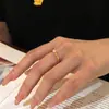 Livro Vermelho Pequeno com Anel Minimalista de Diamante Único Novo Moda Feminina Anel Simples de Luxo Leve
