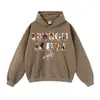 Sudadera con capucha de moda 420g Estilo Retro Desgastado Estrella de Baloncesto Popular Estampada para Hombre y Mujer