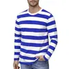 Sudaderas a Rayas de Contraste de Color Clásico 2025 para Hombre Manga Larga Impresión 3D Color Diario Casual Cuello Redondo Camisa