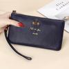 Clutch para Mujer de Piel de Vacuno de Capa Superior Europea y Americana, Temperamento, Cuero de Abeja, Cremallera, Cartera Larga para Teléfono Móvil, Clutch