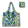 Sacola de Compras Dobrável, Bolsa Quadrada de Tecido Floral, Bolsa Tote Portátil e Resistente, Sacola Ecológica para Compras de Supermercado, Bolsa Impermeável para Armazenamento