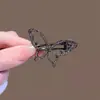 Novo Presilha de Cabelo Borboleta com Strass Estilo Francês para Mulheres, Delicada Presilha Bico de Pato Vazada Acessório de Cabelo