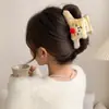 Presilhas de cabelo de pelúcia para outono e inverno para mulheres, acessórios de cabelo de luxo leve e de alta qualidade, presilhas elegantes para penteados presos, presilhas tipo tubarão estilo coreano para a parte de trás da cabeça