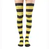 Medias de Rayas Altas hasta el Muslo para Halloween y Navidad, Medias Moldeadoras Cosplay por Encima de la Rodilla para Mujer, Adelgazantes y Moldeadoras para un Aspecto Delgado