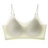 Sujetador de Cobertura Completa para Mujer, Transpirable, sin Aros, Anti-Caída, Cómodo, de Seda Helada, Push-Up Inalámbrico, Alta Elasticidad, Copas de Aire, Espalda Bella