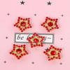 Hebilla de Taladro de Disco Estrella Flor Multicolor Cuentas Estrella de Cinco Puntas Accesorios para el Cabello DIY Flor Colorida de Tres Capas Diamantes de Imitación Hebilla de Taladro de Garra