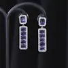 Industria Pesada Micro Incrustaciones Zirconia de Colores Aretes Elegantes para Mujer Aguja de Plata S925 Accesorios para Orejas de Alta Calidad Estilo Europeo y Americano Pendientes Largos Exagerados de Moda