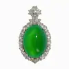 Plata Esterlina S925 Nuevo Natural Alto Hielo Huevo de Paloma Crisoprasa Colgante Nuevo Chinoiserie Moderno Calcedonia Colgante