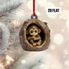 Coruja Transfronteiriça Decorações de Natal de Animais Pingentes para Árvore de Natal Pingentes Planos de Acrílico Pingentes para Carro