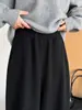 Pantalones Casuales Rectos Versátiles Cómodos de Cintura Alta Elásticos con Textura Estilo Coreano Ns para Mujer Invierno Nuevo Estilo 2141