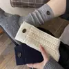 Calcetines Slouch de Cachemira con Trenzas y Puño con Botones para Mujer, Cálidos de Color Sólido Acanalados Estilo Coreano Ins de Moda hasta la Media Pantorrilla para Otoño e Invierno