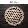 Tapete de bambu tecido à mão apresentação de pratos empratamento frigideira antiaderente da de bambu pequena espátula de bambu rede de cozimento a vapor tapete grade hexagonal da de bambu