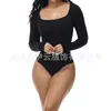 Comercio Exterior talla extra Otoño e Invierno Ropa Moldeadora Siaman Ropa Interior Moldeadora Seamless de Manga Larga Calentamiento Ligero Moldeadora de Vientre Siaman para Mujer