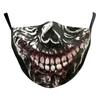 Máscara de Halloween con impresión digital, divertida máscara de terror con doble capa, filtro insertable, a prueba de polvo, protectora para adultos.