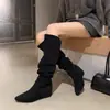 Nuevas Botas Altas Marrones Adelgazantes para Mujer Caída/Invierno 2026 con Tacón Oculto para Mujeres Petites