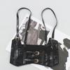 Cinturón de mujer con decoración de falda de alta calidad, negro, cintura ancha, sello, nuevo diseño de chaleco de moda, cinturón de nicho con sentido