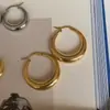 Pendientes Geométricos Grandes Retro Europeos y Americanos con Diseño Exagerado, Estilo Simple, Acero Inoxidable, Sensación de Alta Gama, Pendientes Elegantes al por Mayor