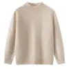Prenda básica de punto de cachemira para niños, unisex, engrosada, cuello semi-alto, color liso, jersey de cachemira, capa base para otoño e invierno