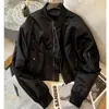 2026 Nueva Chaqueta Aviador Retro Americana Abrigo de Béisbol para Mujer, Top Corto Casual Holgado para Primavera y Otoño