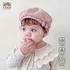 Nova Touca Infantil Outono e Inverno Princesa Mãe Bebê Desenho Gato Dormindo Boina Gatinho Bordado Estereoscópico